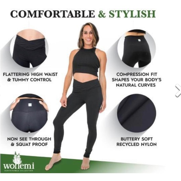 NWT Active Wear. Athletic wear. Leggings.Sustainable Recycled. 3 colors. S-XL. - Picture 5 of 9